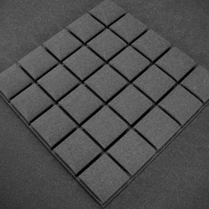 placa acústica gomos chanfrada 50x50cm e 30x30cm